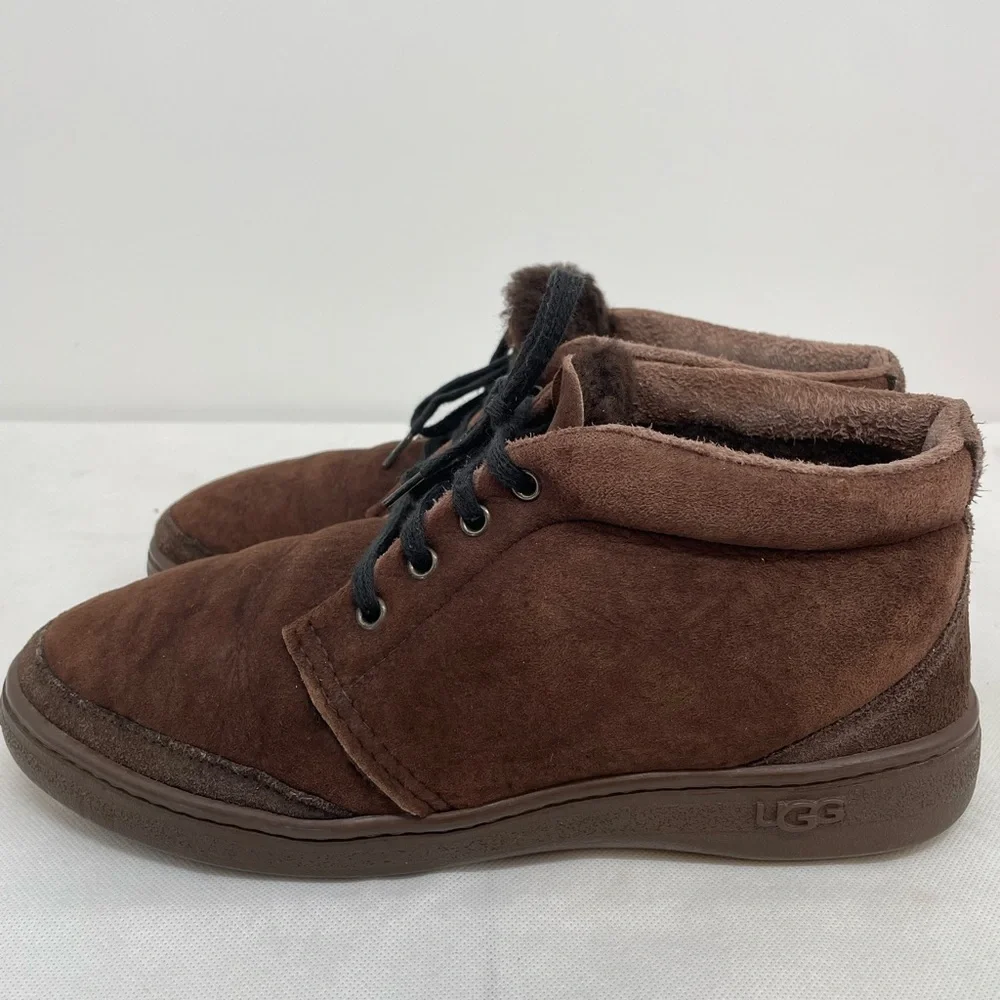 UGG Brown SUEDE Lace Up Wool Lined MEN'S 11M ANKLE CHUKKA Desert BOOTS